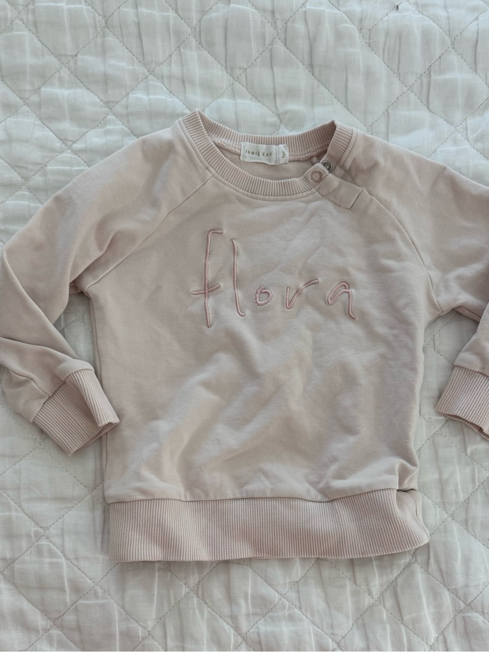 Jamie Kay Blush Ribbed-Neck Sweatshirt